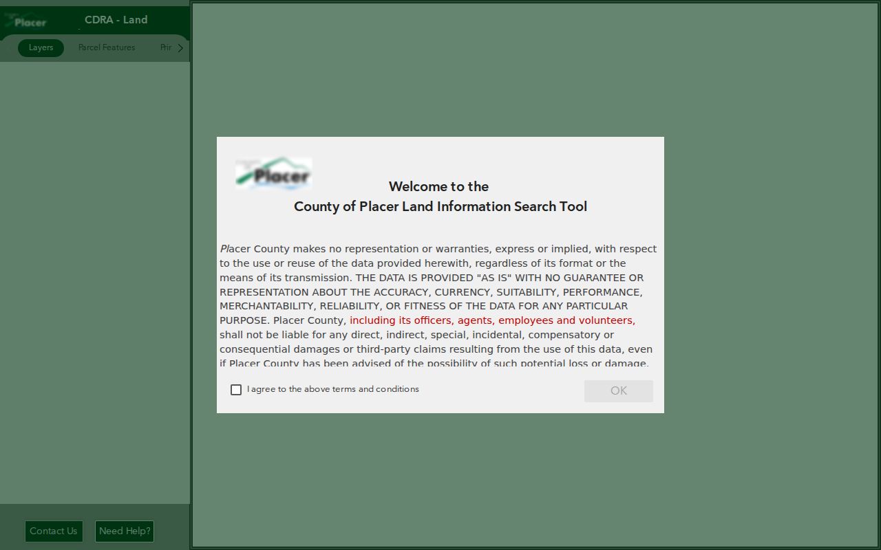 Placer County people search in the GIS Land Information map