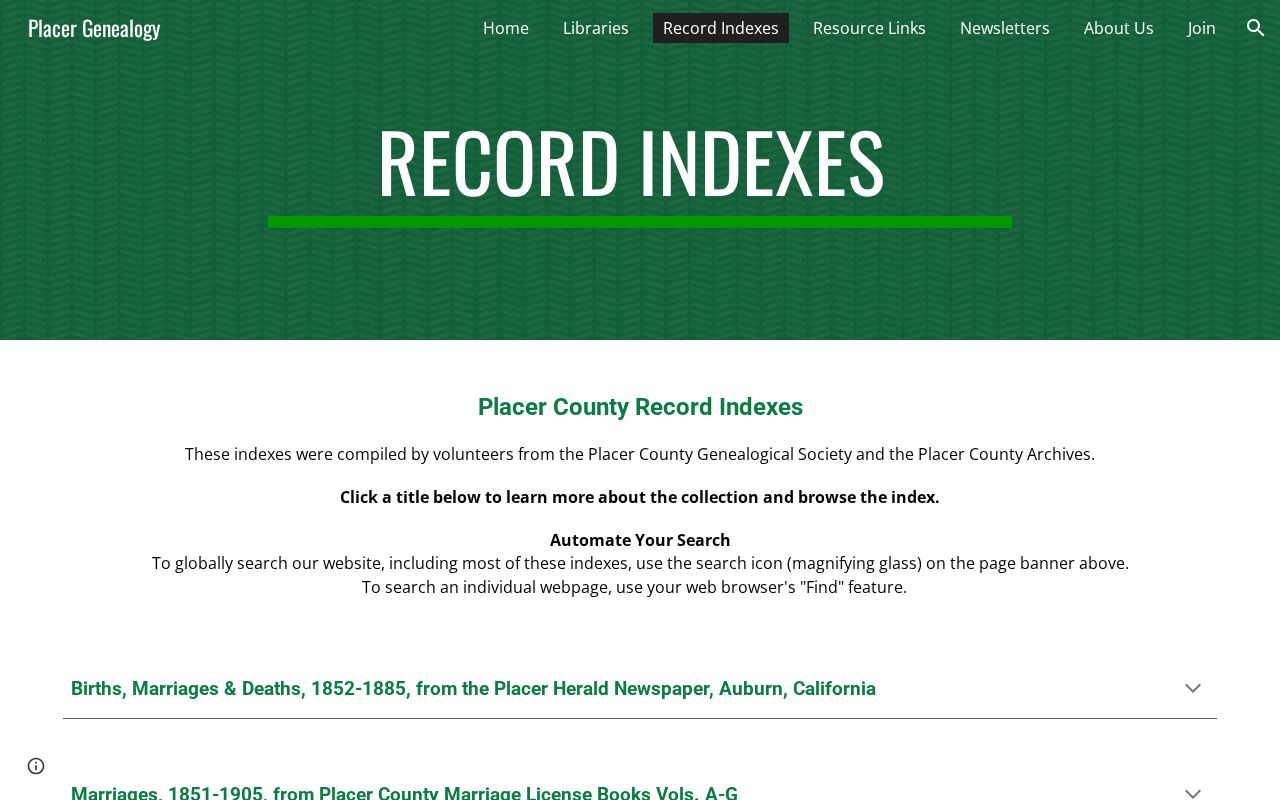 Placer County directory of genealogy and newspaper indexes